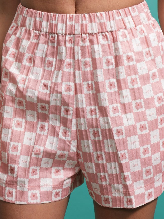 Tokyo Talkies Women Peach Shirt With Shorts Co-Ords - Peach - Image 7