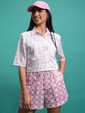Tokyo Talkies Women Pink Shirt With Shorts Co-Ords - Pink - Image 1