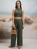 Tokyo Talkies Women Olive Top With Trouser - Olive - Image 1