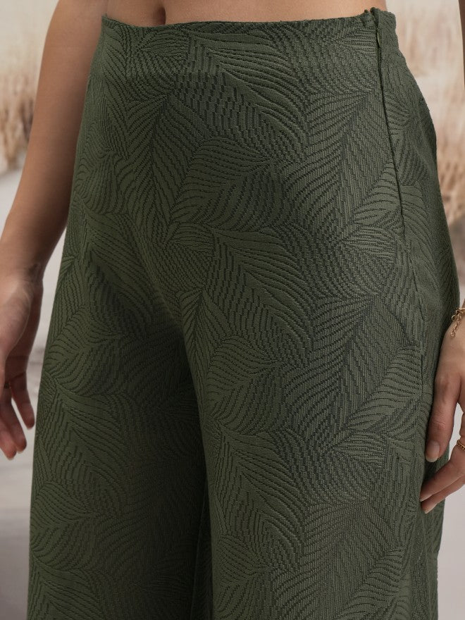 Tokyo Talkies Women Olive Top With Trouser - Olive - Image 6