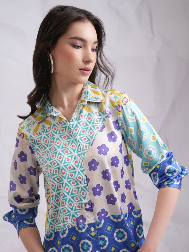 Tokyo Talkies Women Blue Top With Trouser Co-Ords - Blue - Image 5