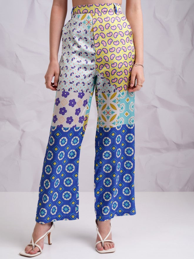 Tokyo Talkies Women Blue Top With Trouser Co-Ords - Blue - Image 7