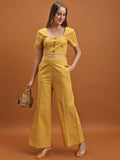 Tokyo Talkies Women Yellow Top With Trousers Co-Ords - Yellow - Image 1