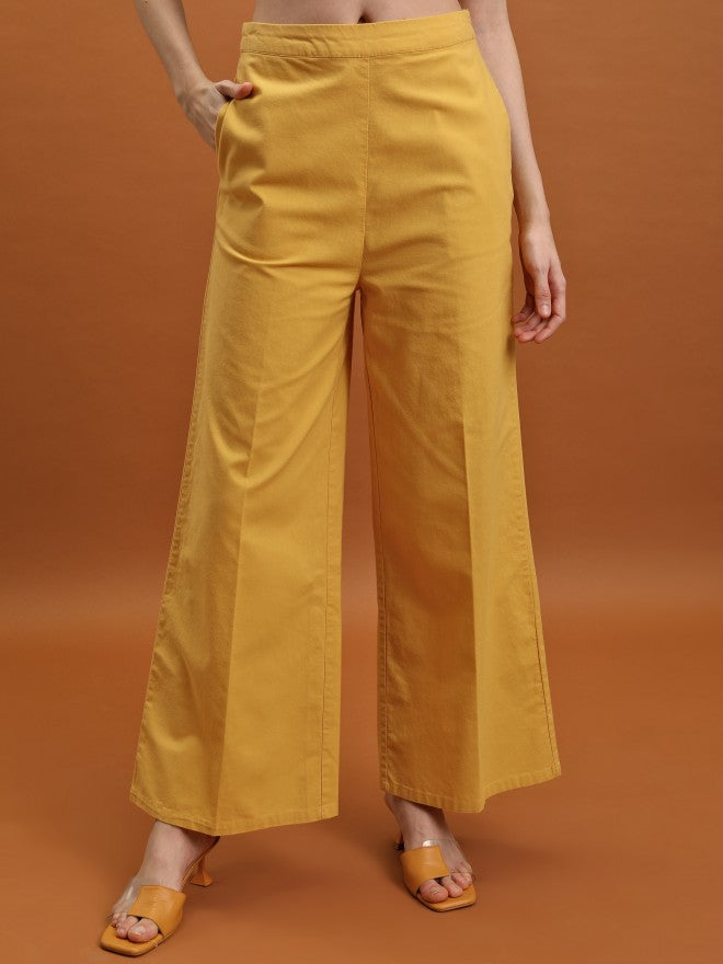 Tokyo Talkies Women Yellow Top With Trousers Co-Ords - Yellow - Image 7