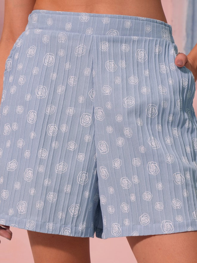 Tokyo Talkies Women Blue Shirt With Short - Blue - Image 7