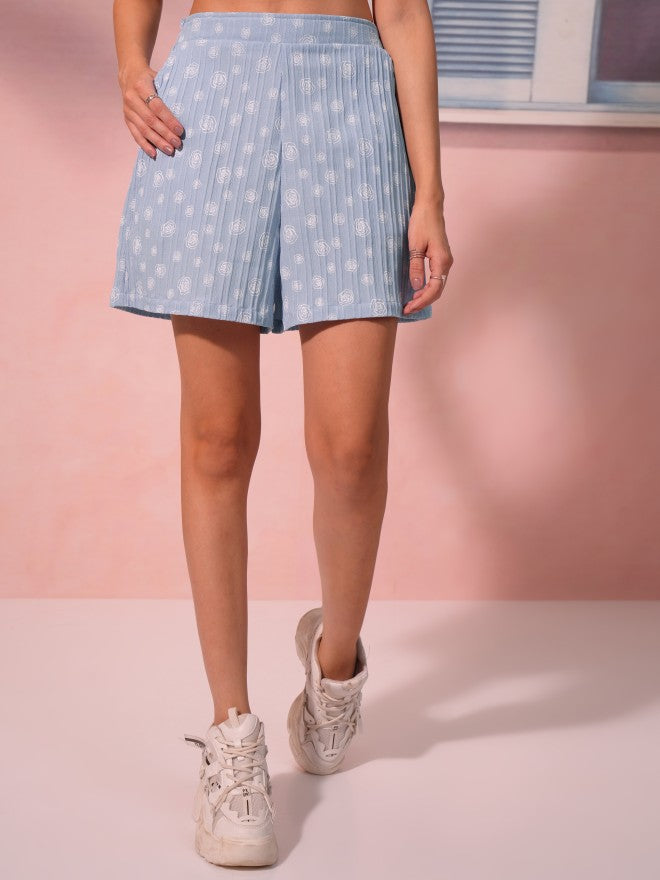 Tokyo Talkies Women Blue Shirt With Short - Blue - Image 8
