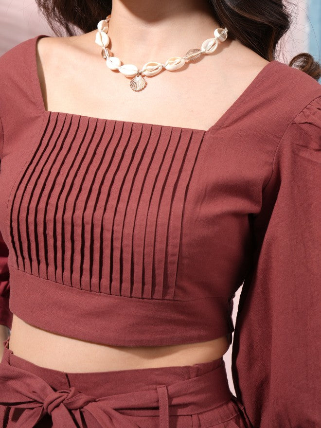 Tokyo Talkies Women Terracotta Top With Short - Terracotta - Image 5