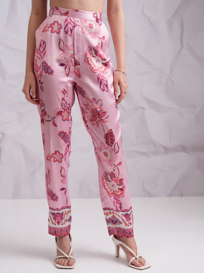 Tokyo Talkies Women Pink Shirt With Trousers Co-Ords - Pink - Image 7