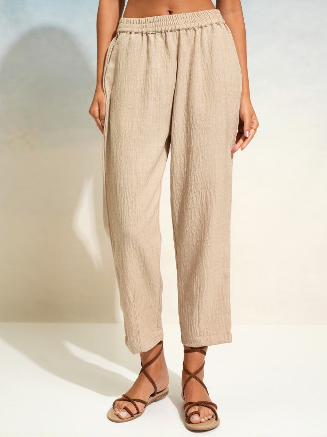 Tokyo Talkies Women Beige Top With Trouser - Beige - Image 7