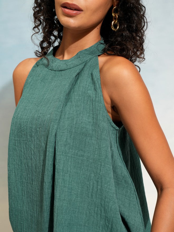 Tokyo Talkies Women Teal Top With Trouser - Teal - Image 5