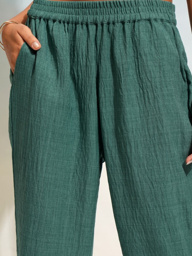 Tokyo Talkies Women Teal Top With Trouser - Teal - Image 7