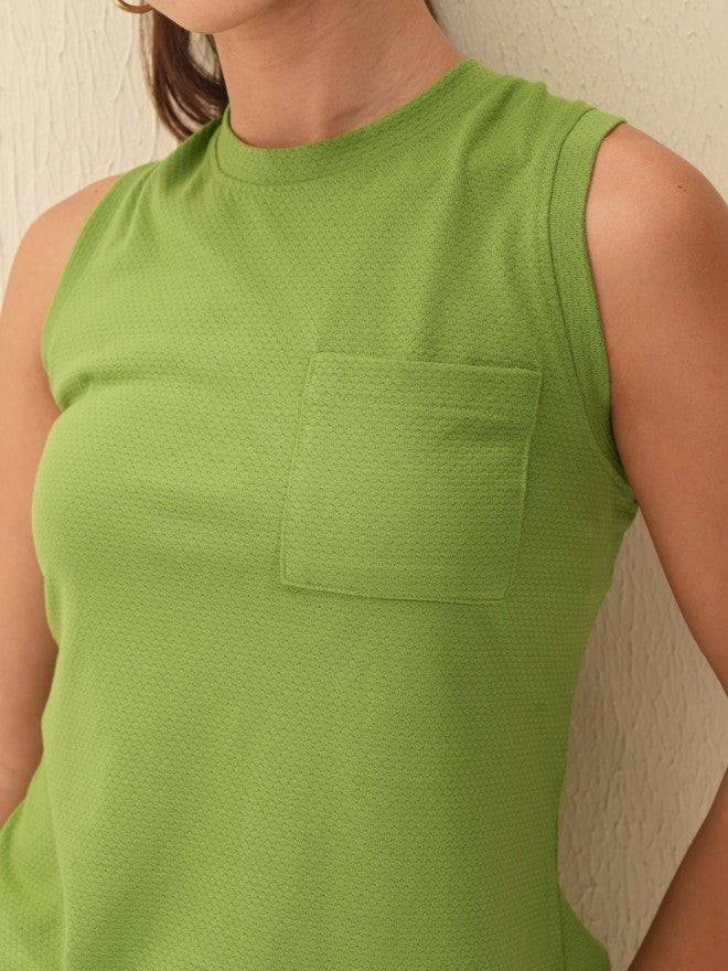 Tokyo Talkies Women Green Top With Short - Green - Image 5