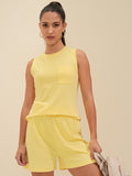 Tokyo Talkies Women Yellow Top With Short - Yellow - Image 1