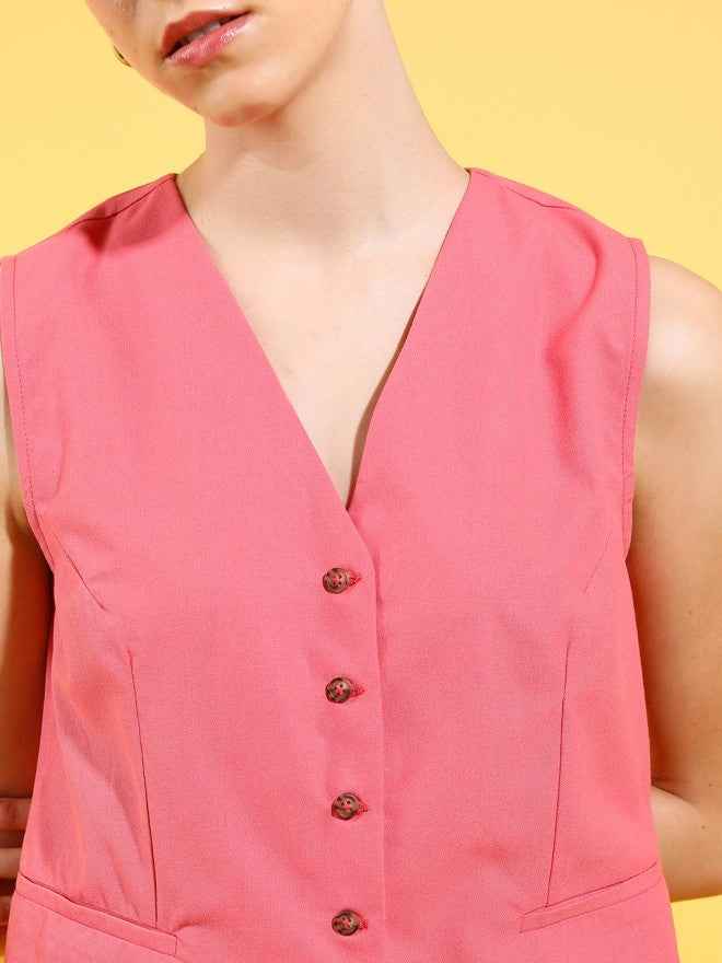 Tokyo Talkies Women Pink Top With Trousers Co-Ords - Pink - Image 5
