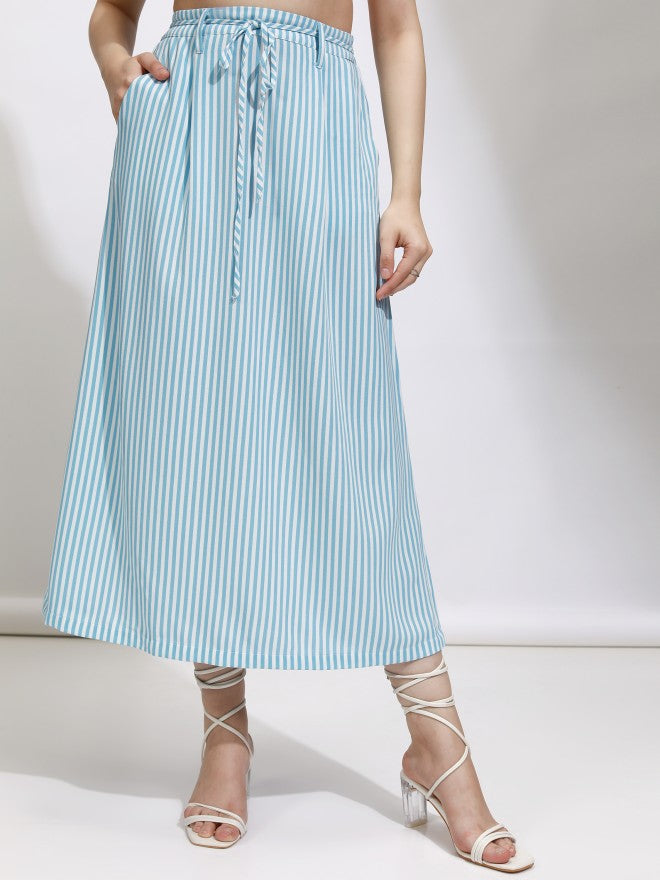 Tokyo Talkies Women Blue Top With Skirt Co-Ords - Blue - Image 7