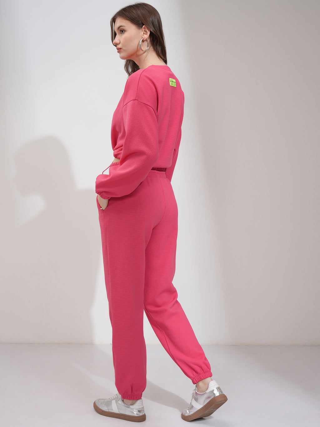 Tokyo Talkies Women Pink Top With Joggers - Pink - Image 3