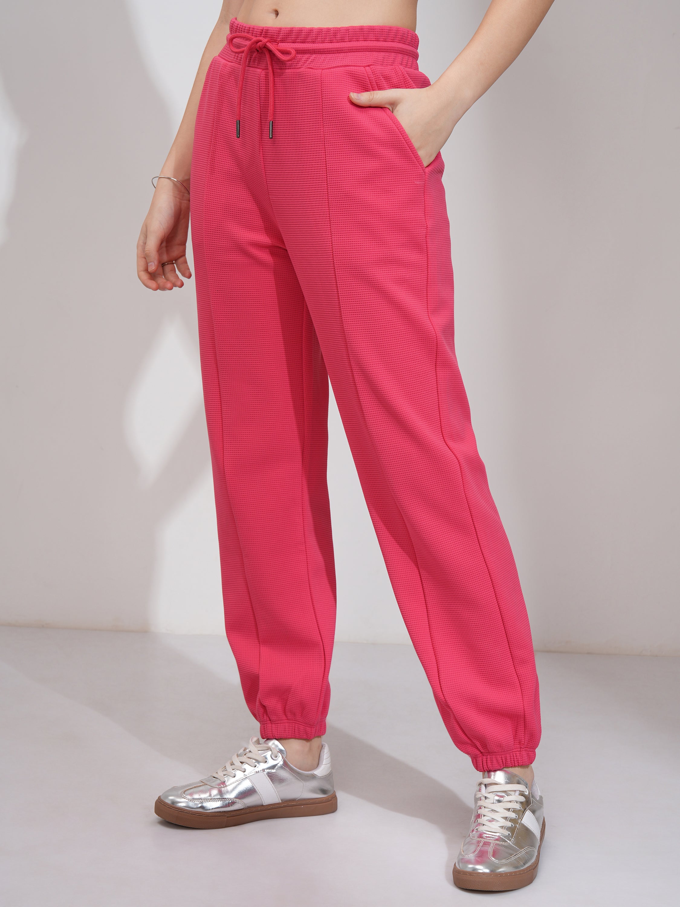 Tokyo Talkies Women Pink Top With Joggers - Pink - Image 8
