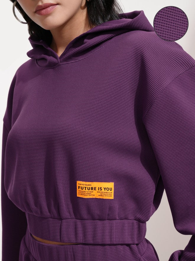 Tokyo Talkies Women Purple Top With Short - Purple - Image 5