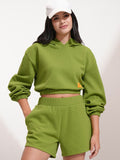 Tokyo Talkies Women Green Top With Short - Green - Image 1
