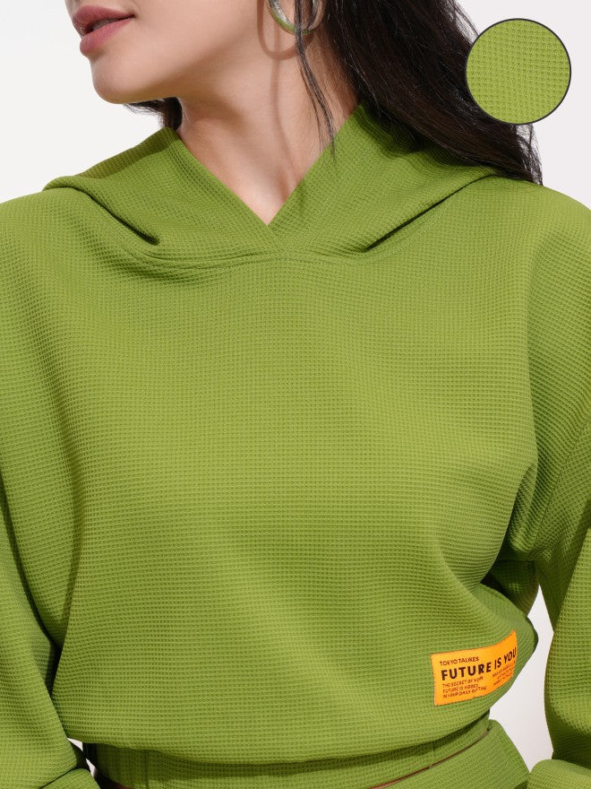 Tokyo Talkies Women Green Top With Short - Green - Image 5