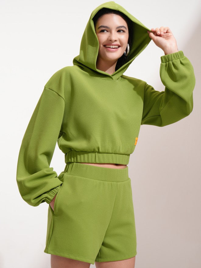 Tokyo Talkies Women Green Top With Short - Green - Image 6