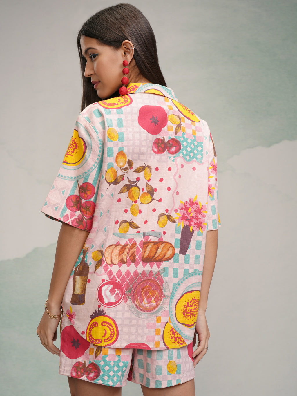 Tokyo Talkies Women Pink Shirt With Short - Pink - Image 3