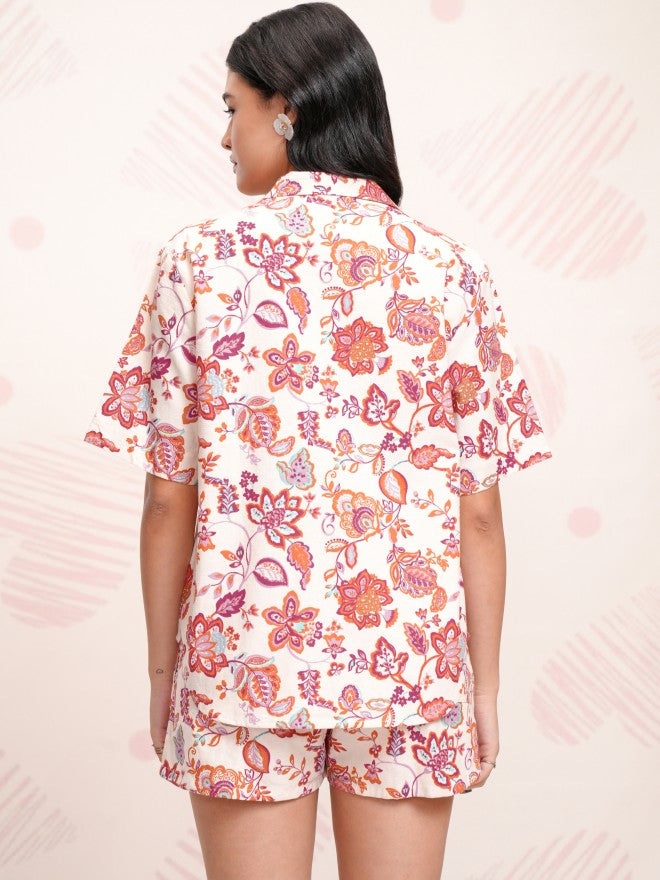 Tokyo Talkies Women Off White Shirt With Short - Off White - Image 3