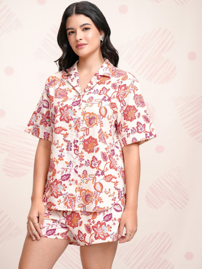 Tokyo Talkies Women Off White Shirt With Short - Off White - Image 4