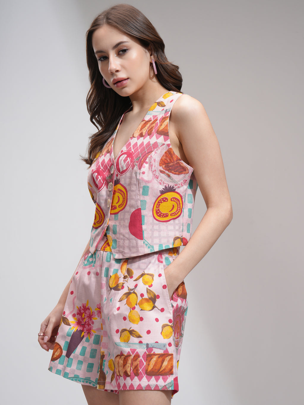Tokyo Talkies Women Pink Blazer With Short - Pink - Image 4