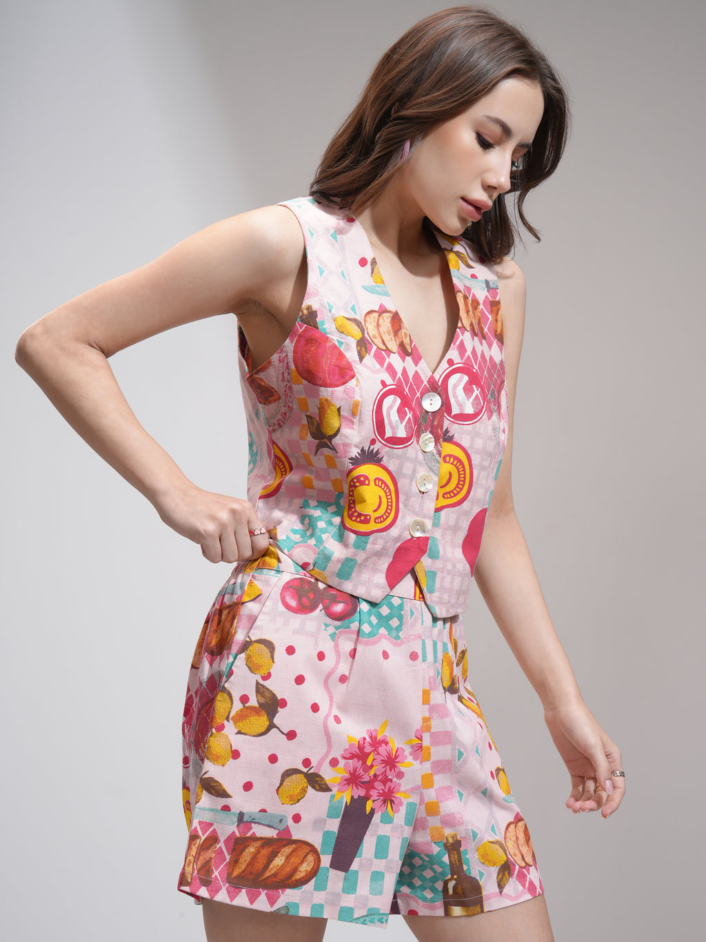 Tokyo Talkies Women Pink Blazer With Short - Pink - Image 6