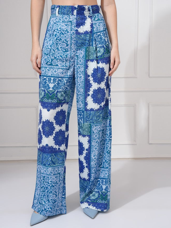 Tokyo Talkies Women Blue Shirt With Trousers Co-Ords - Blue - Image 6