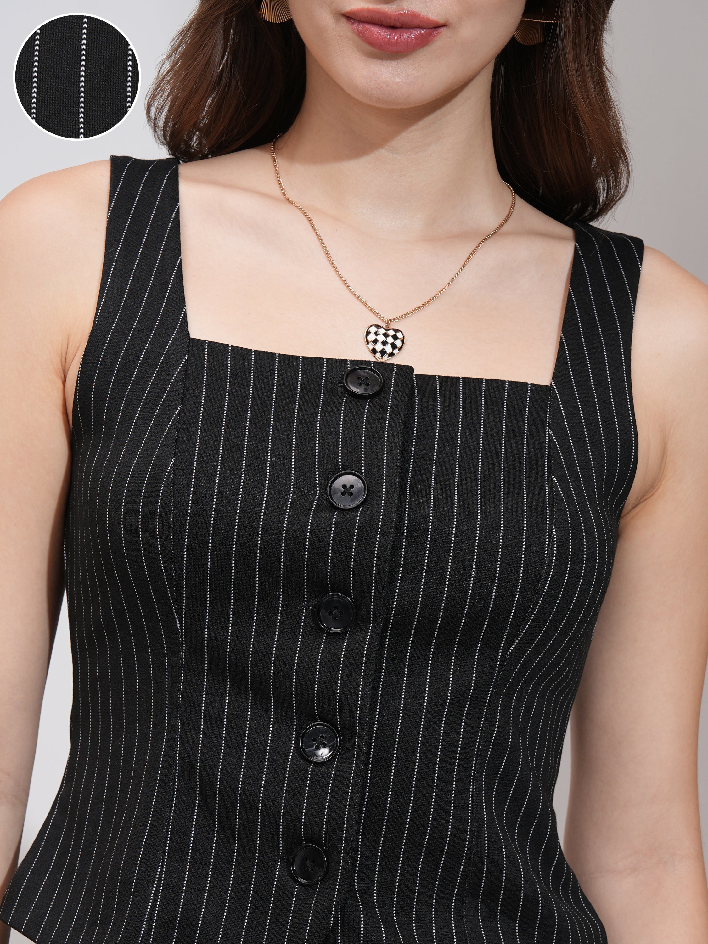 Tokyo Talkies Women Black Coat With Skirt Co-Ords - Black - Image 5