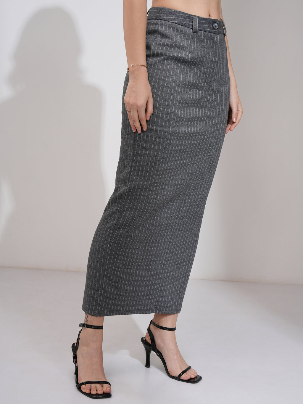 Tokyo Talkies Women Grey Coat With Skirt Co-Ords - Grey - Image 8