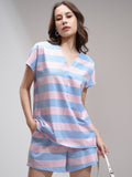 Tokyo Talkies Women Pink Top With Short - Pink - Image 1