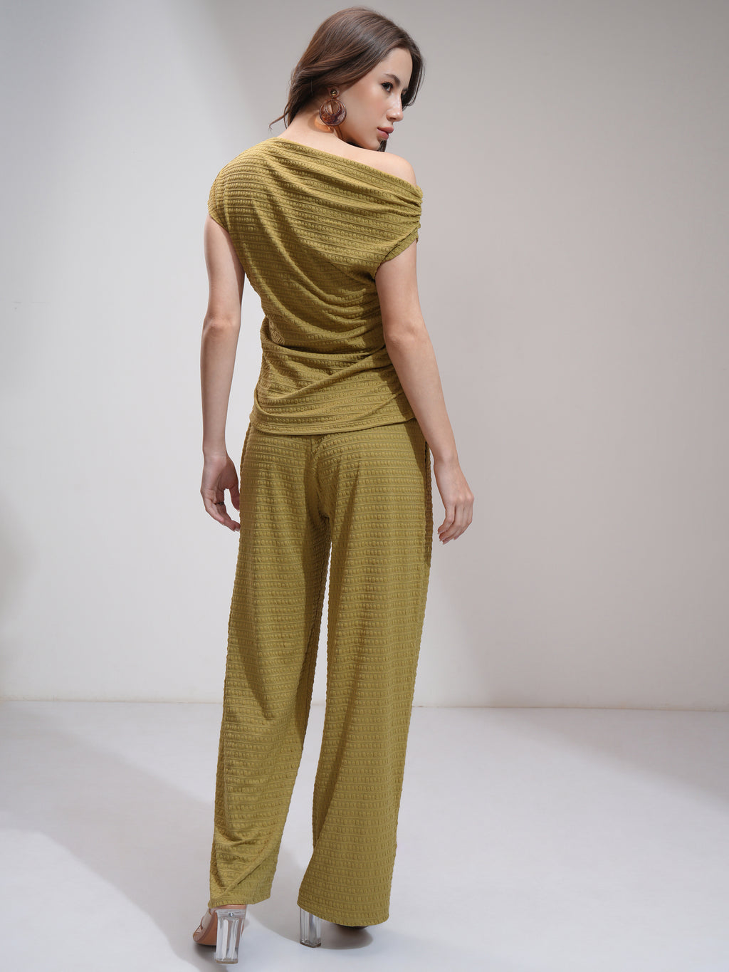 Tokyo Talkies Women Olive Top With Trouser - Olive - Image 3