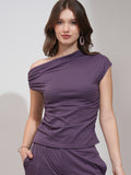Tokyo Talkies Women Purple Top With Trouser - Purple - Image 1