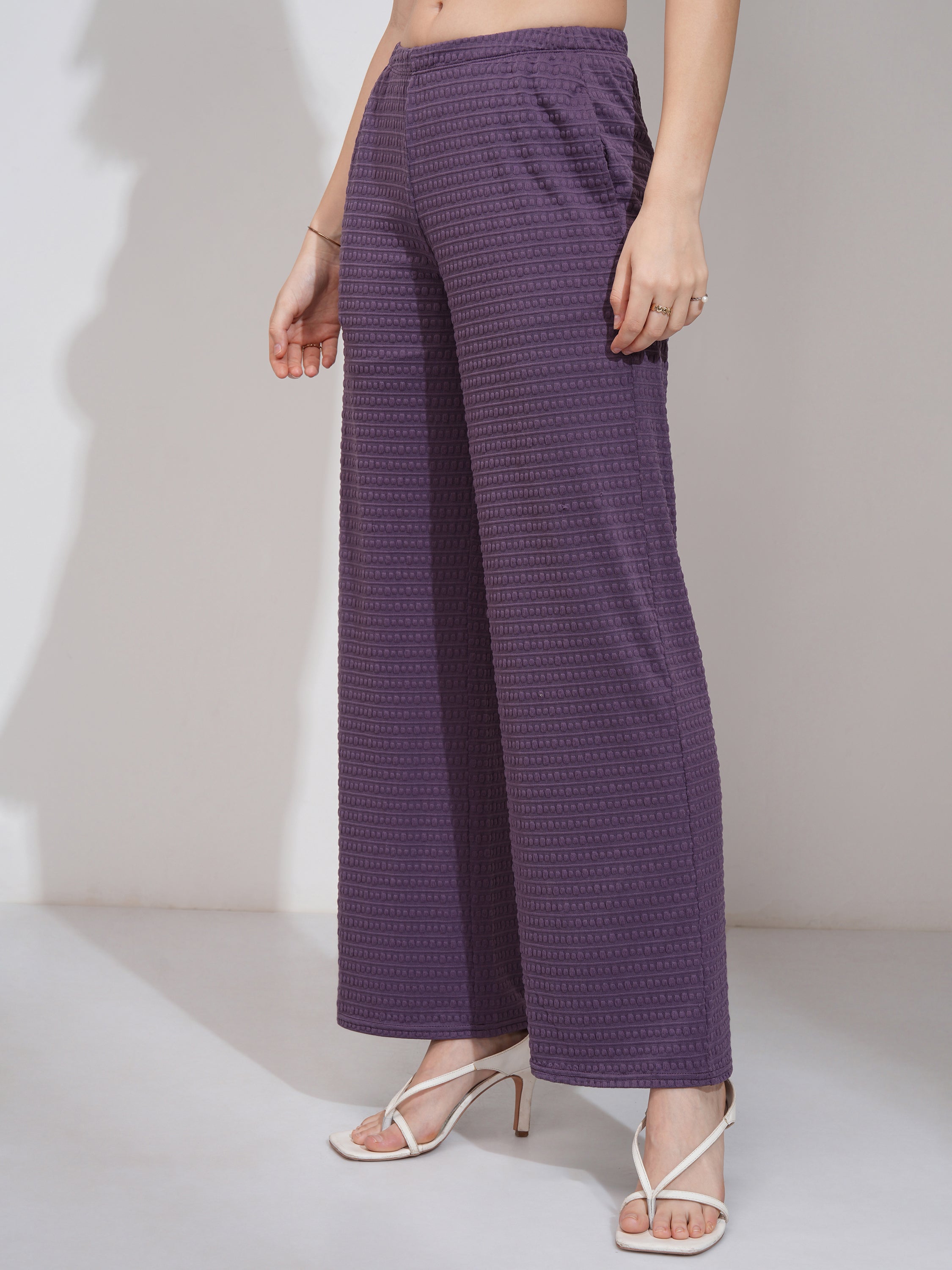 Tokyo Talkies Women Purple Top With Trouser - Purple - Image 8