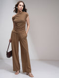 Tokyo Talkies Women Brown Top With Trouser - Brown - Image 1