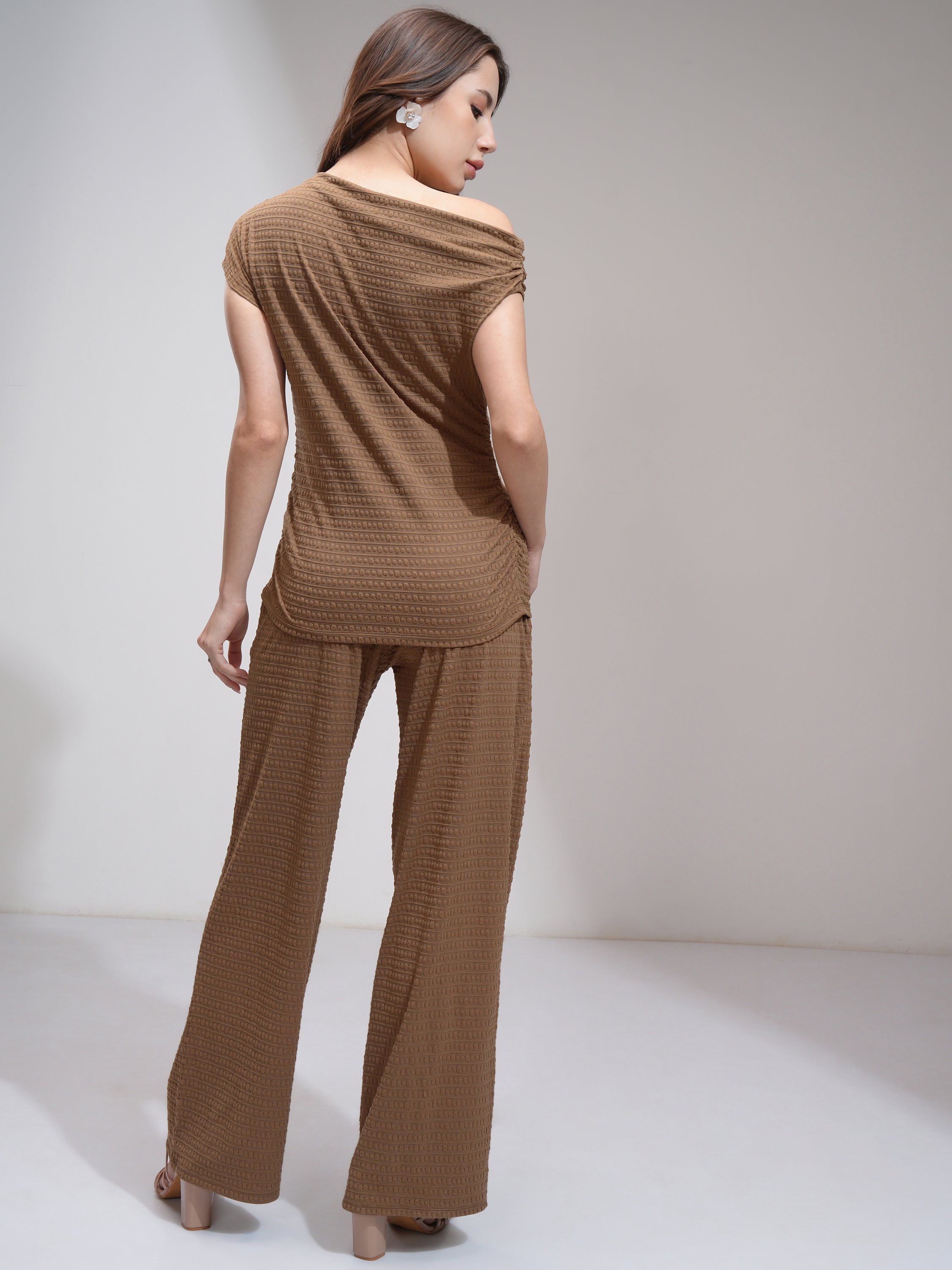 Tokyo Talkies Women Brown Top With Trouser - Brown - Image 3