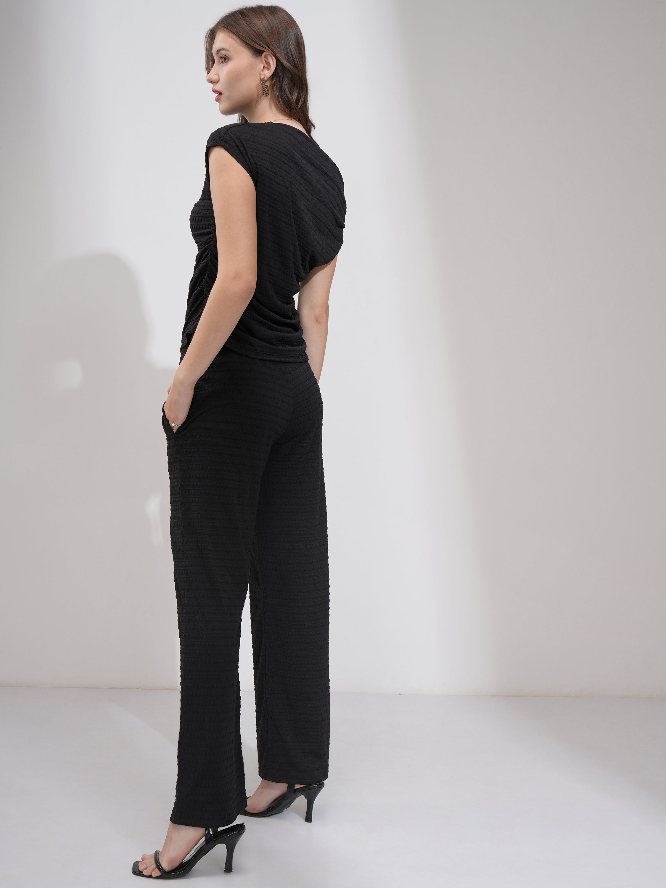 Tokyo Talkies Women Black Top With Trouser - Black - Image 3