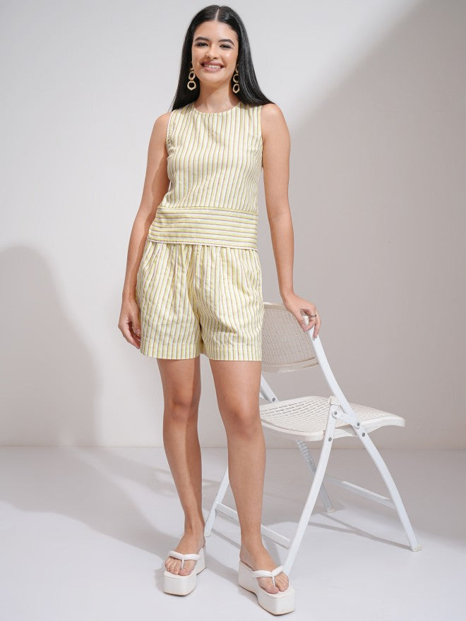 Tokyo Talkies Women Yellow Top With Short - Yellow - Image 2