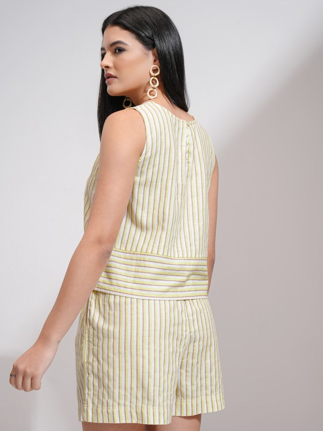 Tokyo Talkies Women Yellow Top With Short - Yellow - Image 3