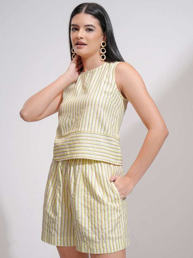 Tokyo Talkies Women Yellow Top With Short - Yellow - Image 4