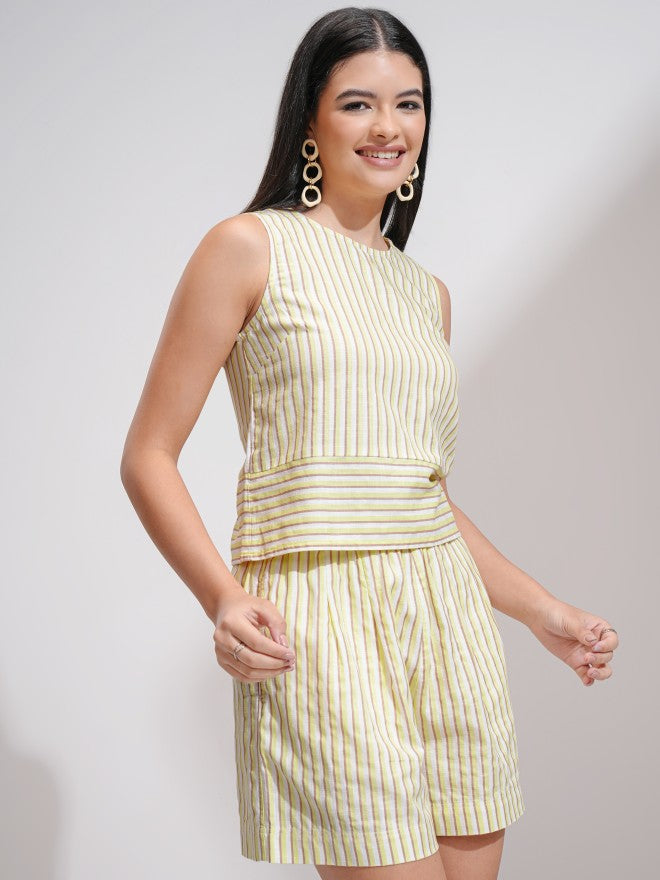 Tokyo Talkies Women Yellow Top With Short - Yellow - Image 6