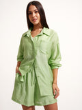 Tokyo Talkies Women Green Shirt With Short - Green - Image 1