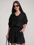 Tokyo Talkies Women Black Shirt With Short - Black - Image 1