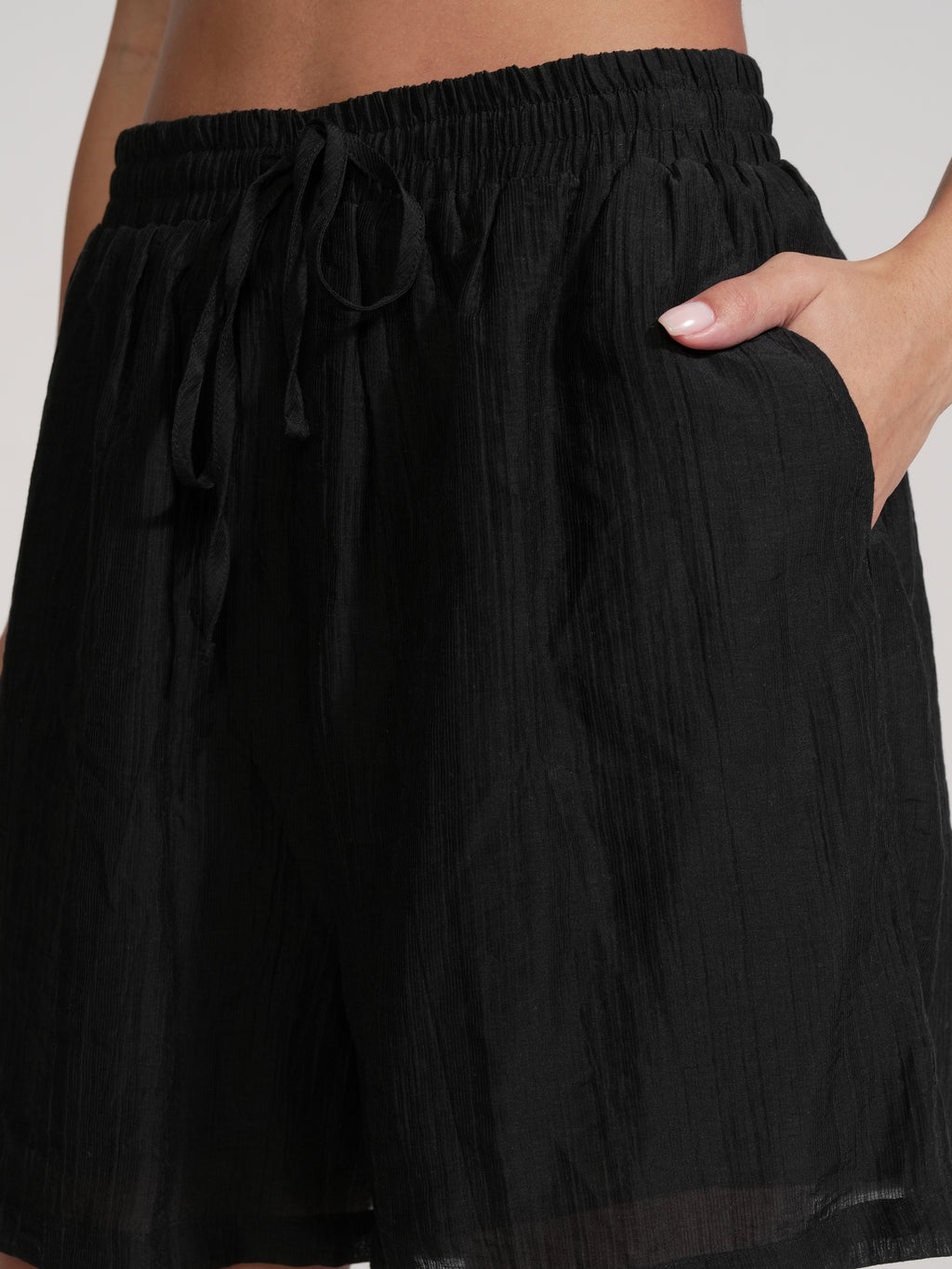 Tokyo Talkies Women Black Shirt With Short - Black - Image 7