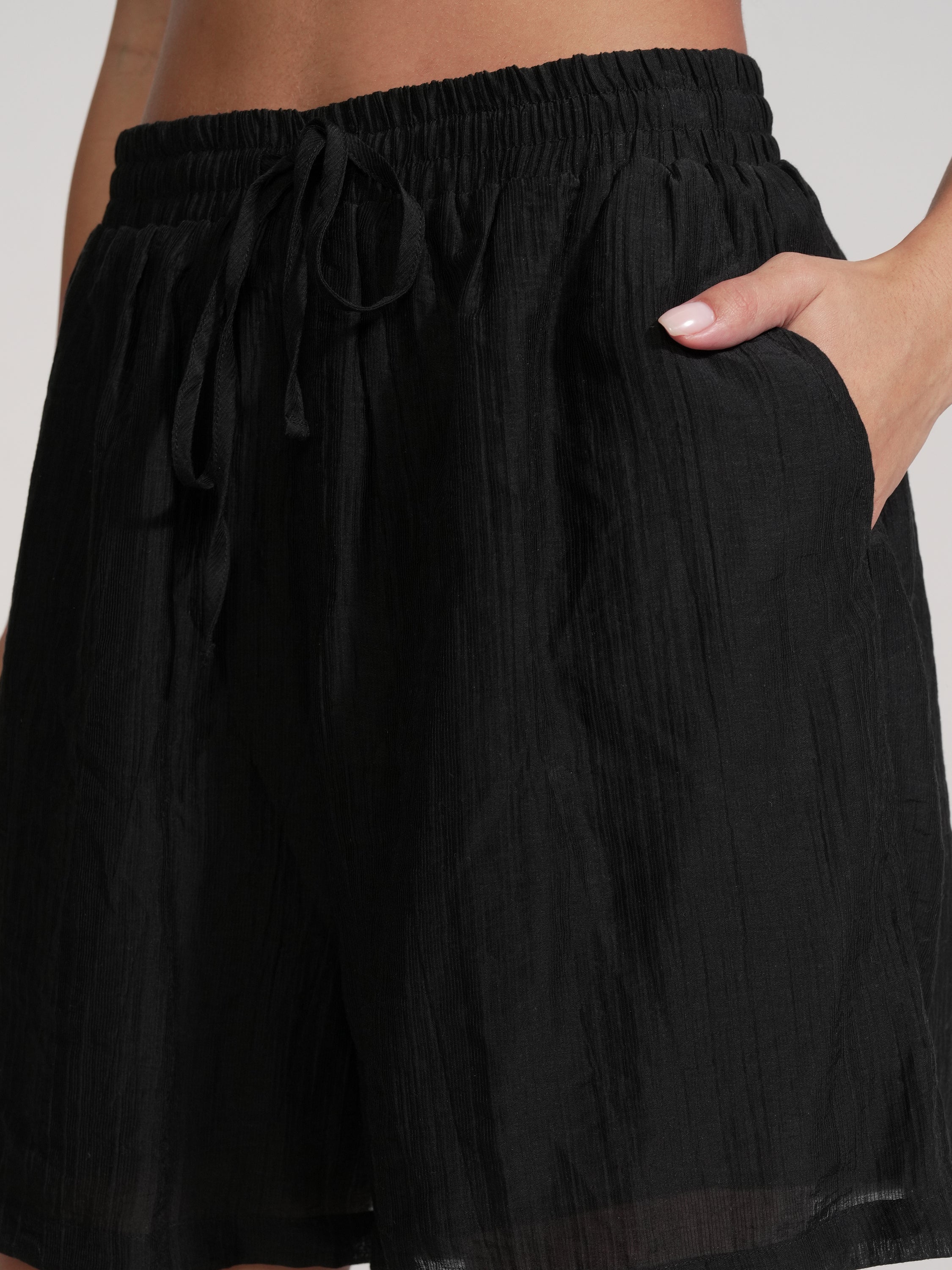 Tokyo Talkies Women Black Shirt With Short - Black - Image 7