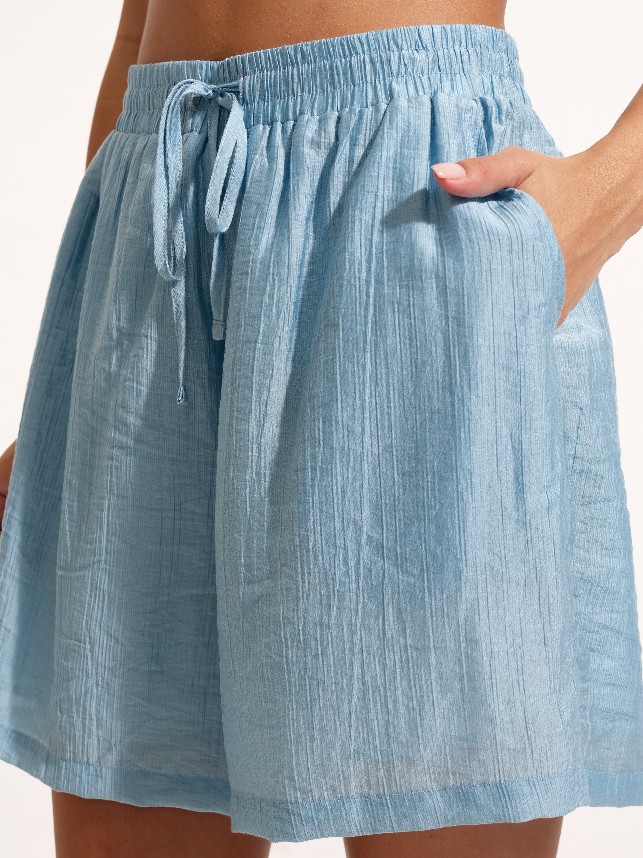 Tokyo Talkies Women Blue Shirt With Short - Blue - Image 8