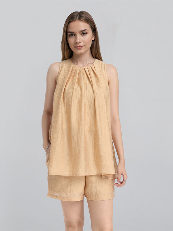 ESPYR By Tokyo Talkies Women Beige Top With Shorts Co-Ords - Beige - Image 1